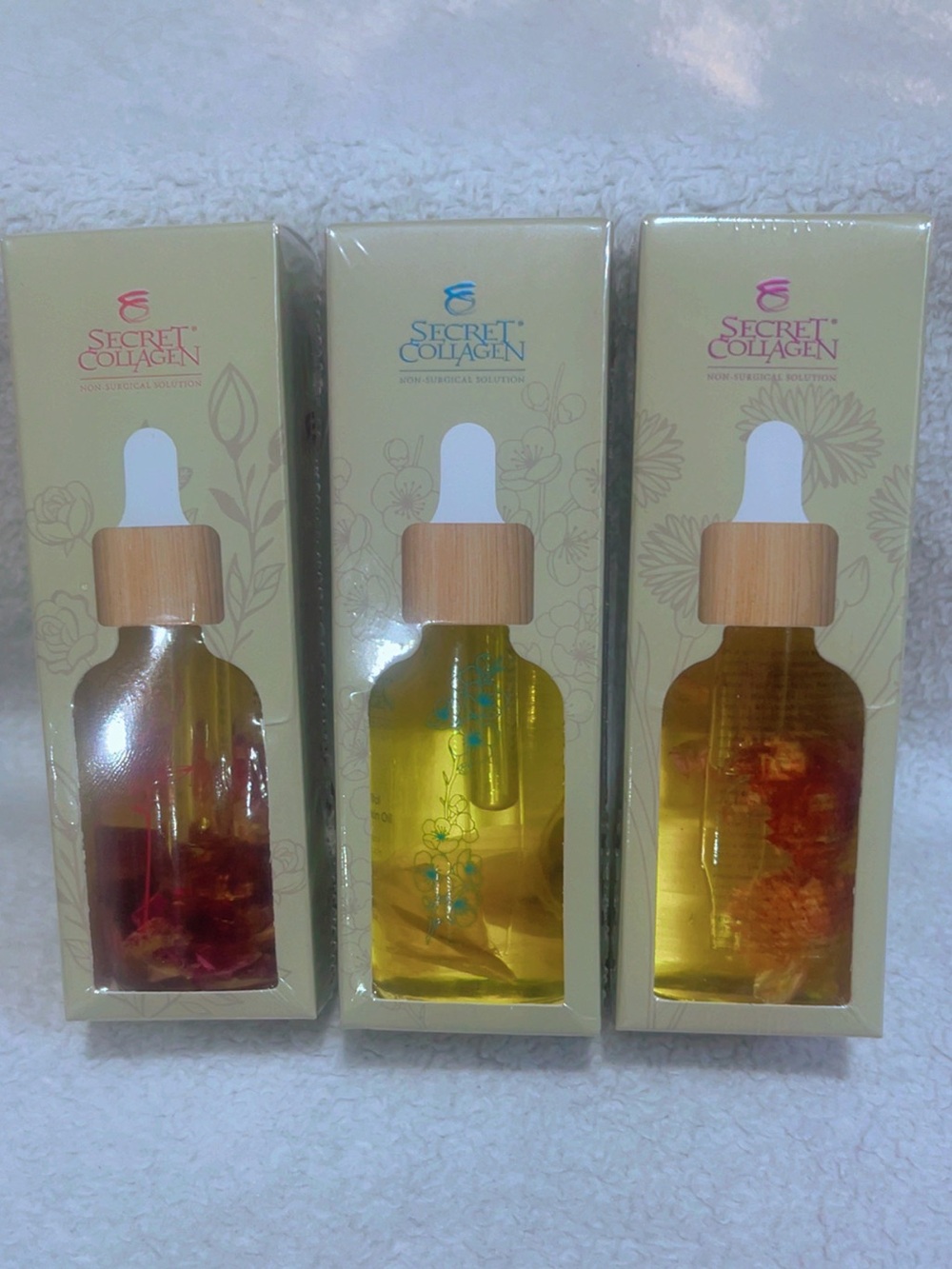 Secret Collagen Vital Essence Skin Oil Trio - Jade, Rose, Tanthana NIB